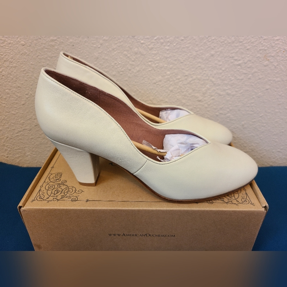American Duchess Marilyn Ivory Pump High Heels Wedding Dress Shoes